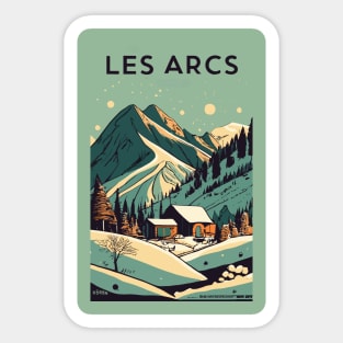 A Vintage Travel Art of Les Arcs - France Sticker